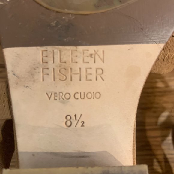 Eileen Fisher Eva Sandal in Tan Brown Nubuck Leather, Sz  8 1/2 - Picture 10 of 12
